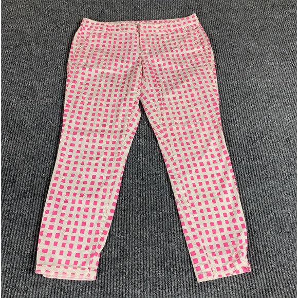 Gap Pants Womens 4 White Pink Skinny Mini Khakis AOP Comfort Mid Rise 32x26 Cute - Picture 1 of 16